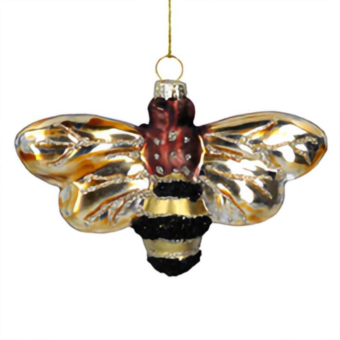 Gisela Graham Painted Glass Bumble Bee Large